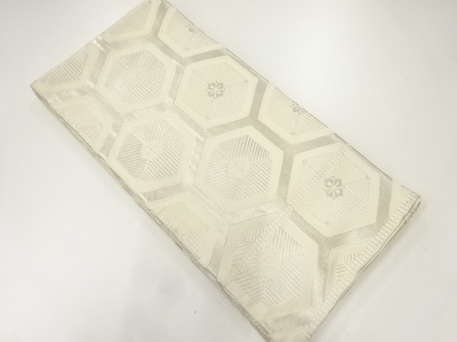 JAPANESE KIMONO / ANTIQUE OBI FOR KIDS / SILK / WOVEN KIKKO WITH FLOWER